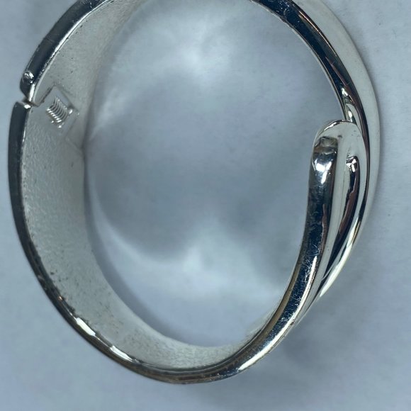 Cuff Wrap Silver Tone Bracelet Bangle Hinged Spring Adjustable Fashion Jewelry - Picture 14 of 16